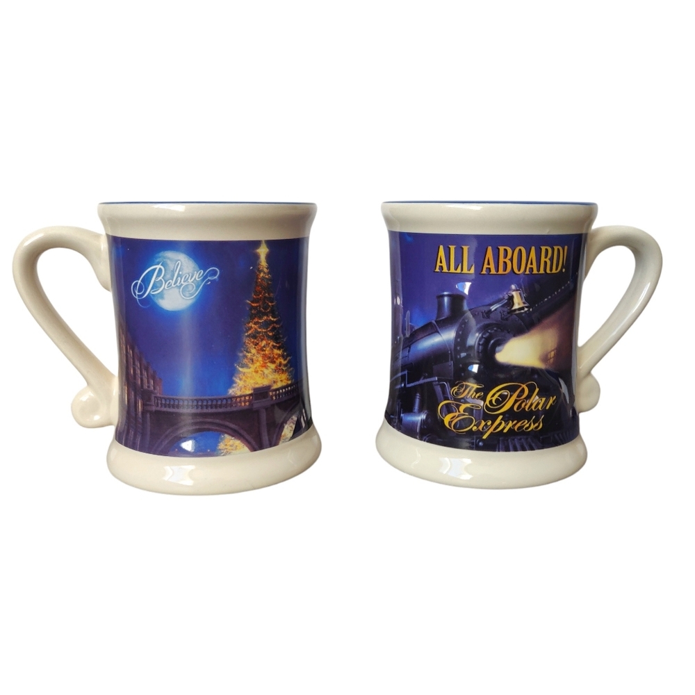 Warner Bros Polar Express Believe Christmas Holidays Mug Set of Two